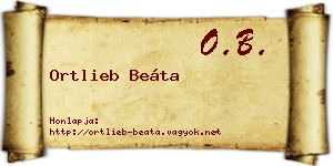 Ortlieb Beáta névjegykártya